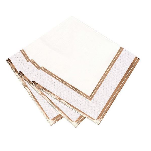 Imagens de Servilletas Rosa Dorado papel 33cm (16 unidades)