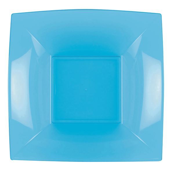 Imagen de Boles Azul Caribe Cuadrados plástico 18cm (8 unidades)