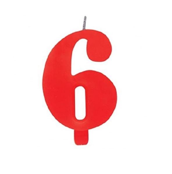 Imagen de Vela 6 Roja Chispeante