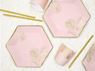 Picture of Vasos Rosas Hojas Doradas cartón (6 unidades)