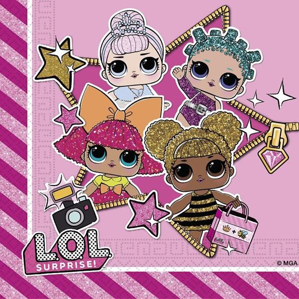 Servilletas de LOL Surprise Glitter papel 33cm 20 unidades por solo 1 90 Envio gratis en 24h. Tienda Online. Fiestafacil . Fiestafacil Articulos de decoracion para Fiestas