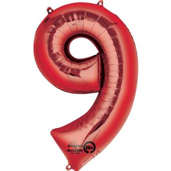 Imagen de Globo Número 9 Rojo Gigante (86cm)