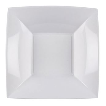 Imagen de Boles Blancos Cuadrados plástico 18cm (8 uds.)