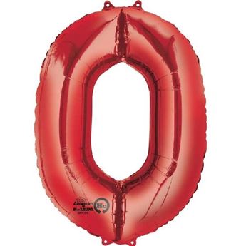 Imagen de Globo Número 0 Rojo Gigante (86cm)