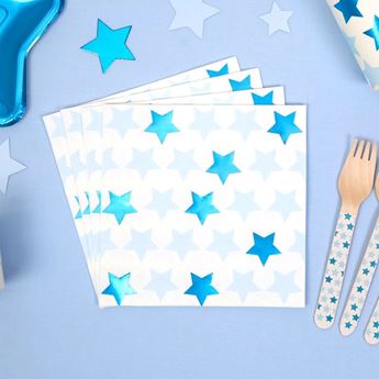 Imagen de Servilletas Estrella Azul papel 33cm (16 unidades)