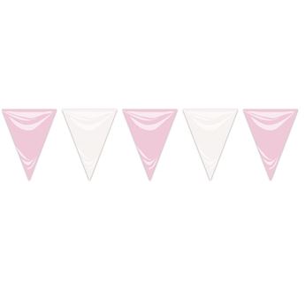 Imagen de Banderín Rosa y Blanco plástico (25m)
