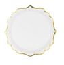 Imagen de Platos Blanco Borde Dorado cartón 18cm (6 uds.)