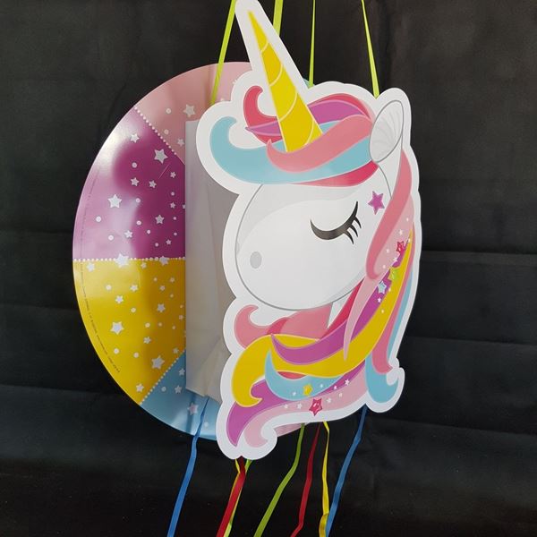 Imagens de Piñata Unicornio Arcoíris cartón 44cm