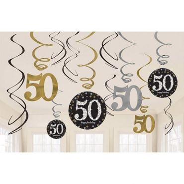 Cartel de feliz cumpleaños 50 para decoración de fondo, globos de confeti  de cristal, decoración temática para hombres o mujeres, saludos a 50 años