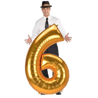 Imagen de Globo Número 6 Dorado Extra-grande (134cm) 