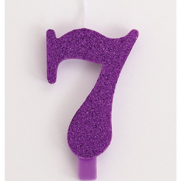 Imagen de Vela 7 Morada Glitter