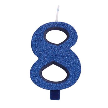 Imagen de Vela 8 Azul Glitter