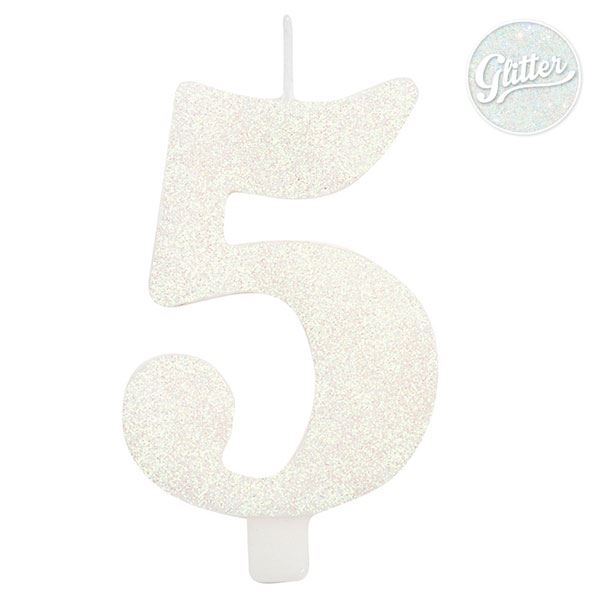 Picture of Vela 5 Blanca Glitter