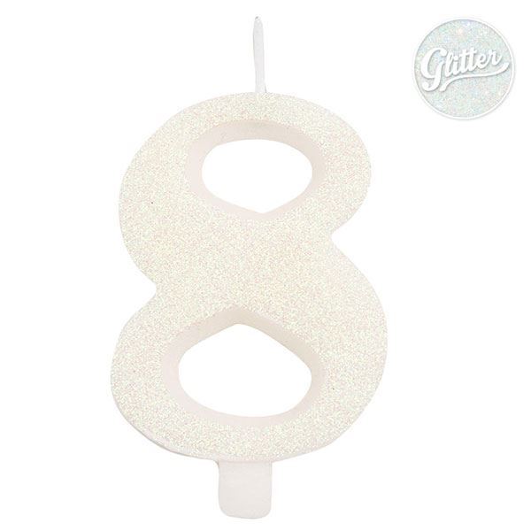 Picture of Vela 8 Blanca Glitter
