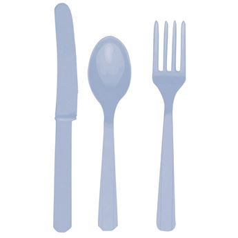 Imagen de Cubiertos Azul Claro Reutilizables (8x3)