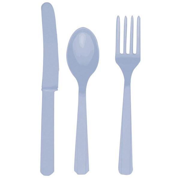 Picture of Cubiertos Azul Claro reutilizables (8x3)
