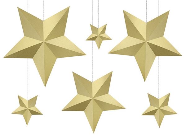 Imagen de Decorados Estrellas Doradas Colgantes (6 unidades)