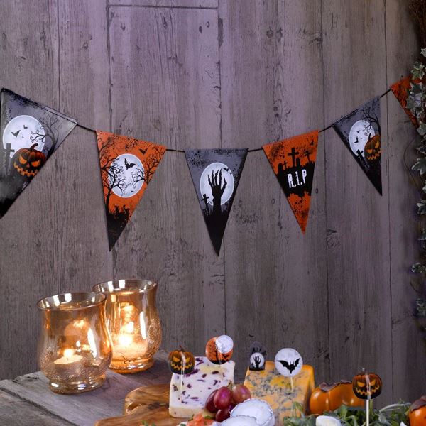 Imagen de Banderin Zombies Halloween papel (2,5m)