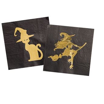 Imagens de Servilletas de Halloween Dorado y Negro (20 uds)