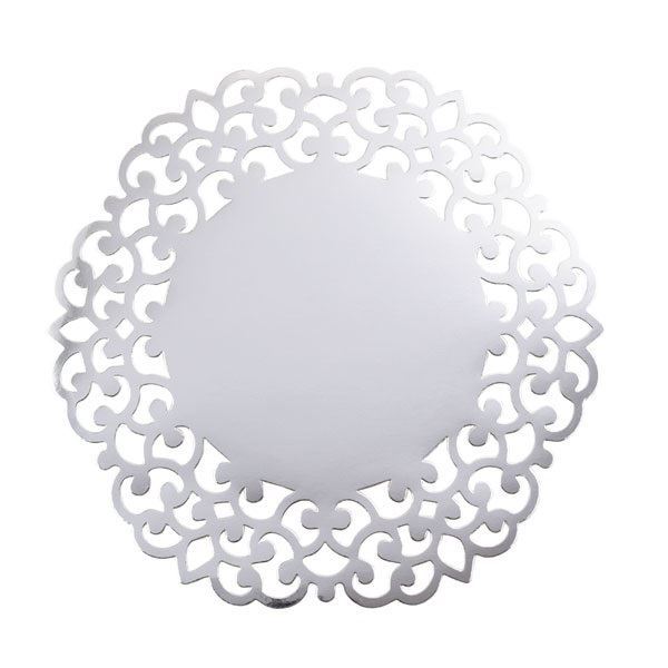 Imagen de Bajoplatos Plateados Elegante cartón 33cm (4 uds.)