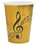 Imagens de Vasos Fiesta Música Negro/Dorado cartón (10 unidades)