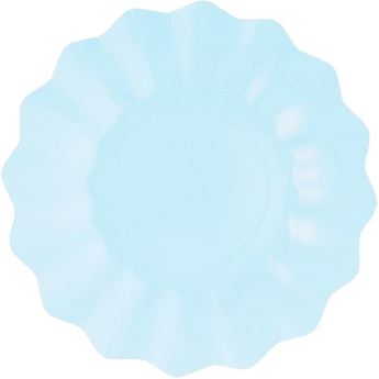 Imagen de Platos Azul Pastel Ondas cartón 27cm (8 unidades)