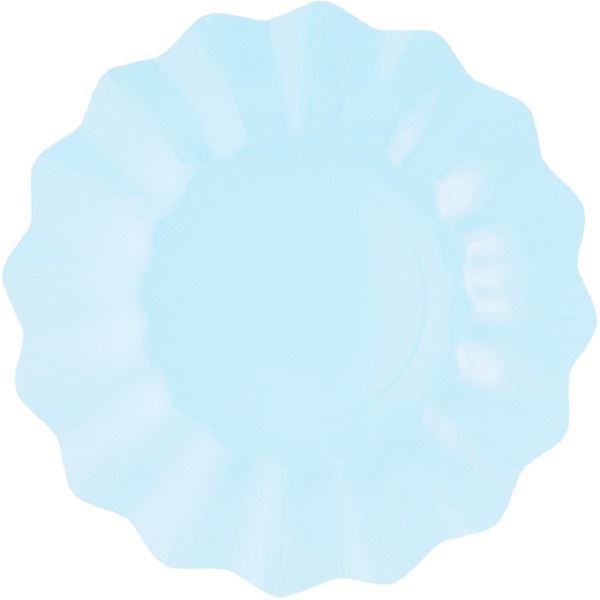 Imagens de Platos Azul Pastel Ondas cartón 27cm (8 unidades)