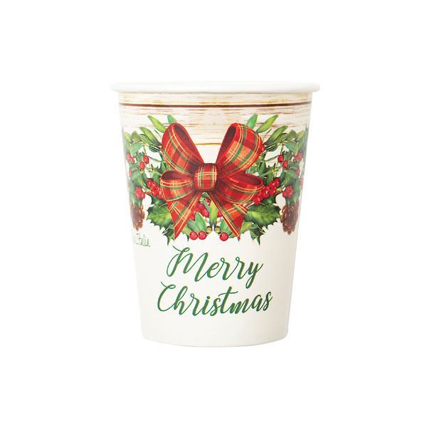 Imagen de Vasos Estilo Rústico Navideño cartón (8 uds)