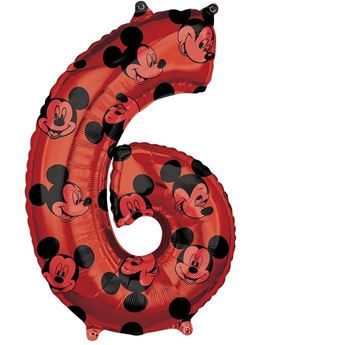 Imagen de Globo Mickey Mouse Número 6 (65cm)