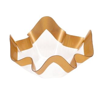 Imagen de Bol Pañuelo Borde Dorado reutilizable plástico 22cm x 12cm
