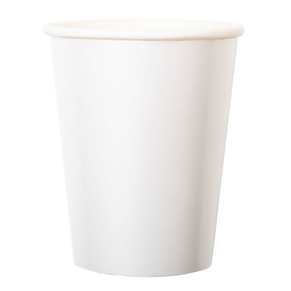 Picture of Vasos Blancos Satín Perlados cartón (8 unidades)