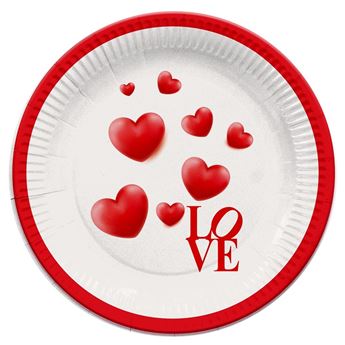 Picture of Platos Love Corazones cartón 23cm (8 unidades)