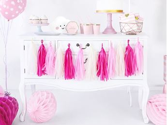 Imagen de Guirnalda Borlas Tonos Rosas (1,5m)