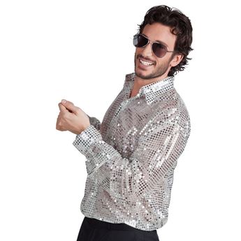 Imagen de Disfraz Camisa Disco Plateada (Talla XL)
