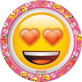 Imagens de Platos Emoji Corazón cartón 23cm (8 uds.)