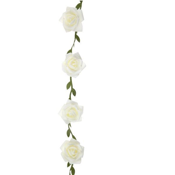 Imagen de Guirnalda Tela Rosas Blancas (1,20m)