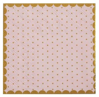 Picture of Servilleta Rosa Puntos Elegantes papel 25cm (20 unidades)