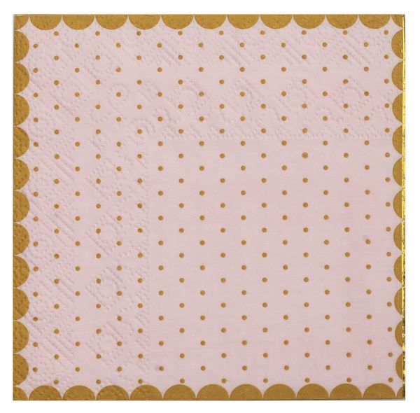 Imagens de Servilleta Rosa Puntos Elegantes papel 25cm (20 unidades)