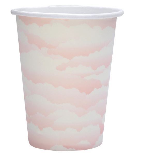 Imagen de Vasos Nubes Rosa Claro cartón (10)
