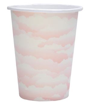 Imagen de Vasos Rosa Nubes Claro cartón (10 unidades)