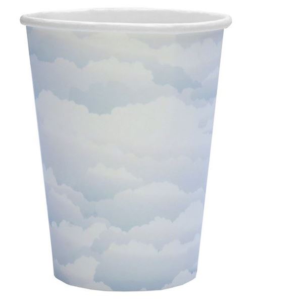 Picture of Vasos Nubes Azul Claro cartón 266ml (10 unidades)