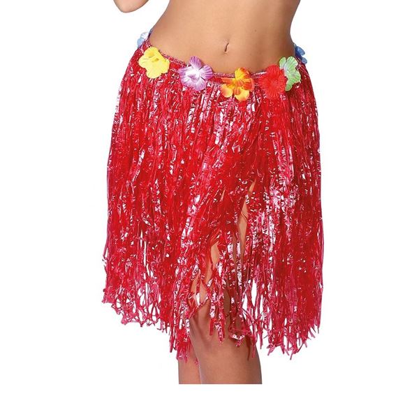 Falda Hawaiana Flores Roja✔️ por sólo 2,61 €. Envío en 24h