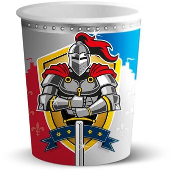 Imagen de Vasos Medieval Caballero cartón 250ml (8 unidades)
