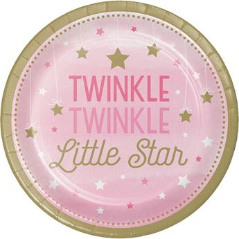 Imagens de Platos Primer Añito Rosa Estrellas 23cm (8)
