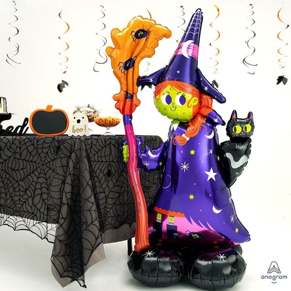 Picture of Globo Bruja Halloween con base sin helio (139cm)