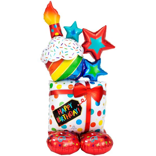 Picture of Globo Regalos Cumpleaños con Base sin Helio (134cm)