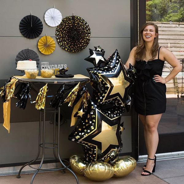 Picture of Globo Estrellas Elegantes con Base sin Helio (149cm)