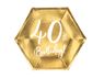 Imagens de Platos 40 Cumpleaños Dorados cartón 20cm (6 unidades)