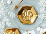 Imagens de Platos 50 Cumpleaños Dorados cartón 20cm (6 unidades)
