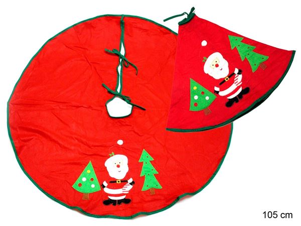 Imagen de Cubre Pie de Árbol Papá Noel Tejido Rojo 105cm